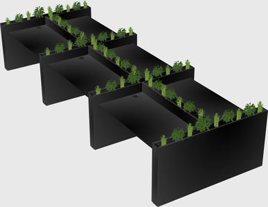 Rectangular shared desk
