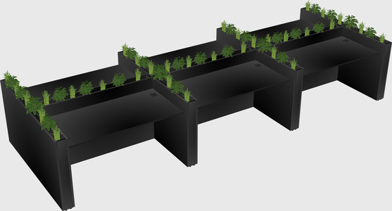 Rectangular shared desk