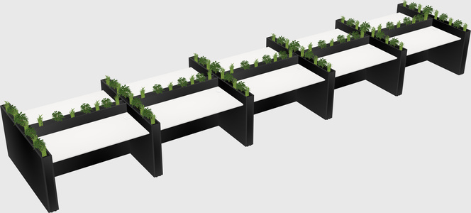 Rectangular shared desk