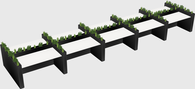 Rectangular shared desk