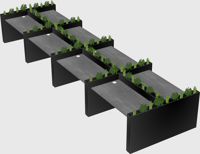 Rectangular shared desk