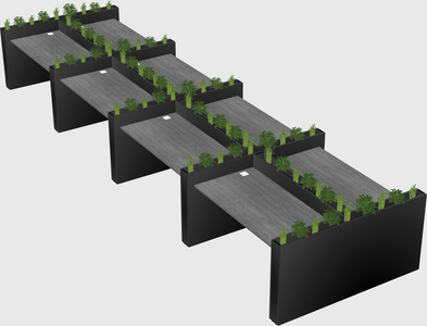 Rectangular shared desk