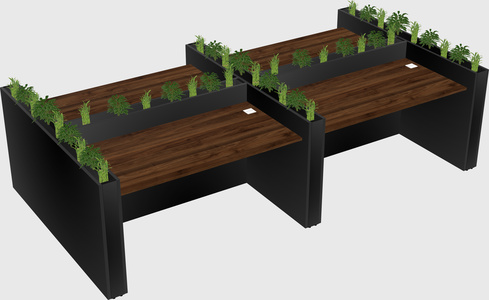 Rectangular shared desk