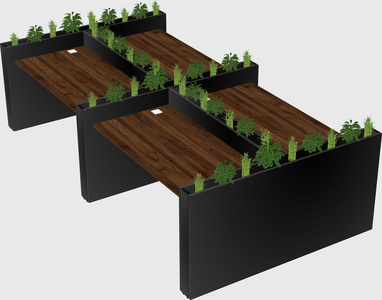 Rectangular shared desk