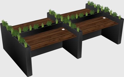 Rectangular shared desk