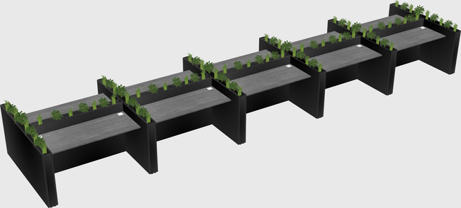 Rectangular shared desk