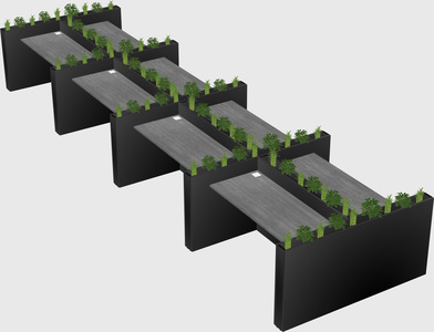 Rectangular shared desk