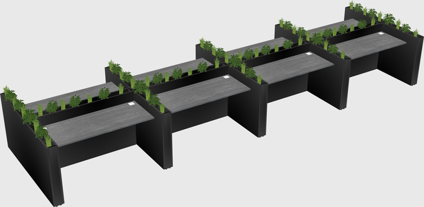 Rectangular shared desk