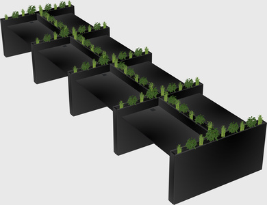 Rectangular shared desk
