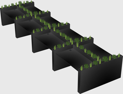 Rectangular shared desk