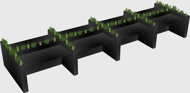 Rectangular shared desk