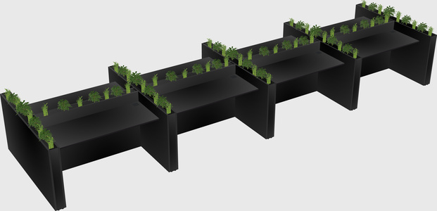 Rectangular shared desk