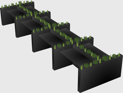 Rectangular shared desk