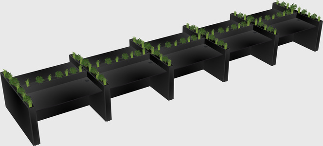 Rectangular shared desk