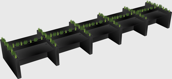 Rectangular shared desk