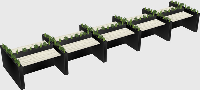 Rectangular shared desk