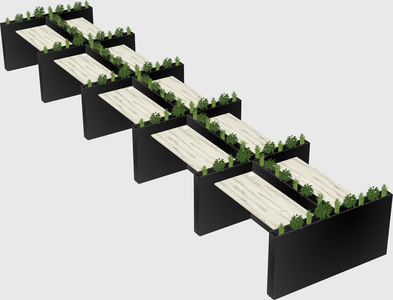Rectangular shared desk