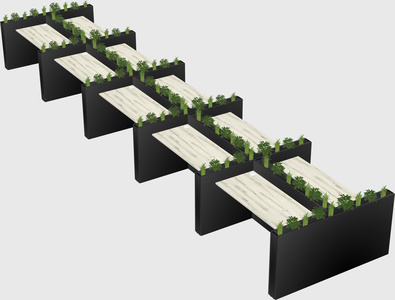 Rectangular shared desk