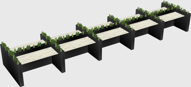 Rectangular shared desk