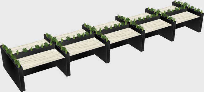 Rectangular shared desk