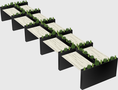 Rectangular shared desk