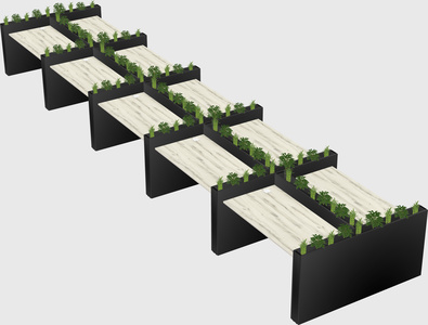 Rectangular shared desk