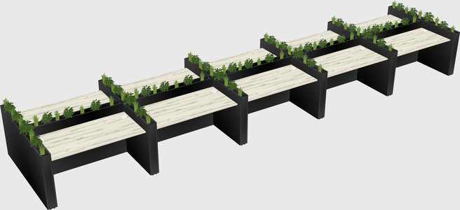Rectangular shared desk