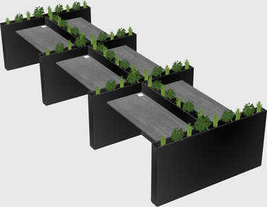 Rectangular shared desk