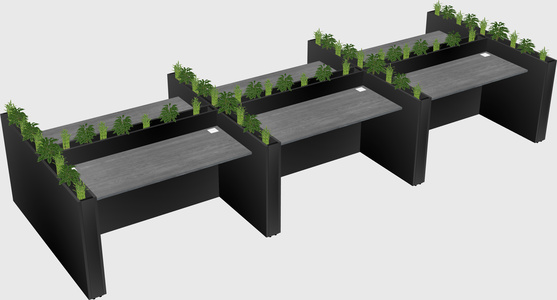 Rectangular shared desk
