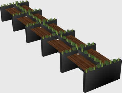Rectangular shared desk