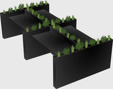 Rectangular shared desk