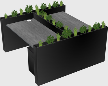 Rectangular shared desk