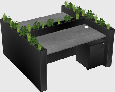 Rectangular shared desk