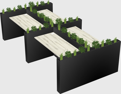 Rectangular shared desk