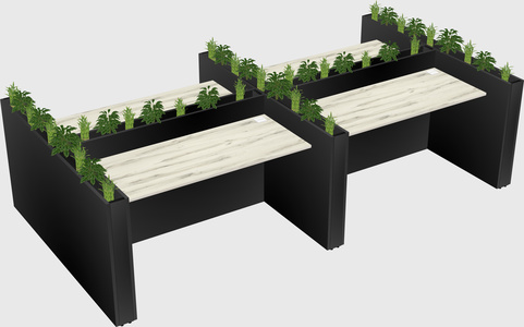 Rectangular shared desk