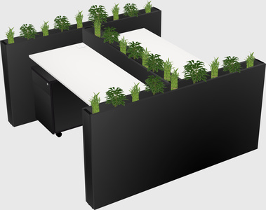 Rectangular shared desk