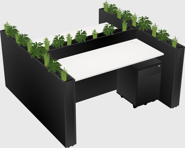 Rectangular shared desk
