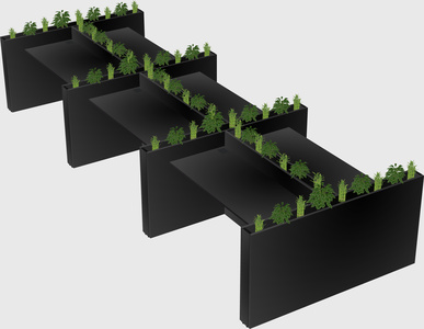 Rectangular shared desk