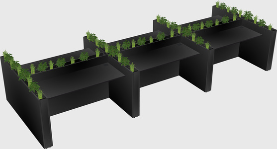Rectangular shared desk