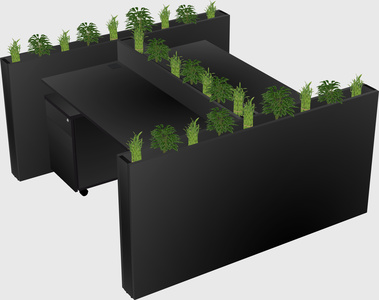 Rectangular shared desk
