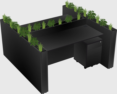 Rectangular shared desk