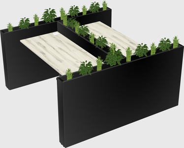Rectangular shared desk
