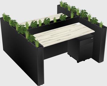 Rectangular shared desk