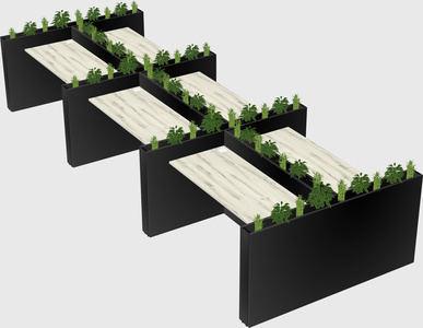 Rectangular shared desk
