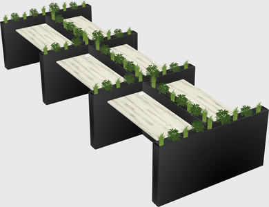 Rectangular shared desk