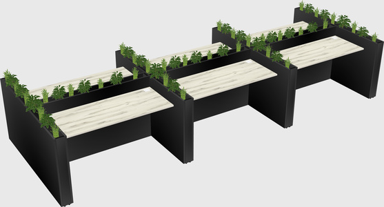 Rectangular shared desk