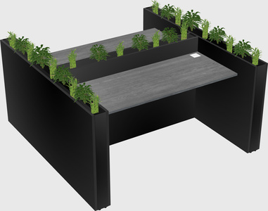 Rectangular shared desk