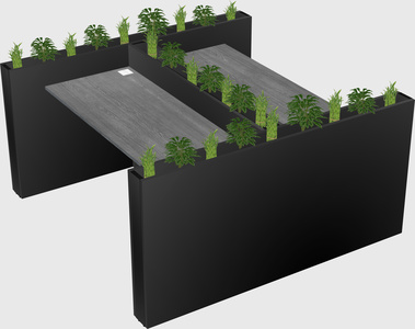 Rectangular shared desk