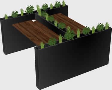 Rectangular shared desk