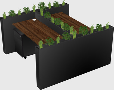Rectangular shared desk